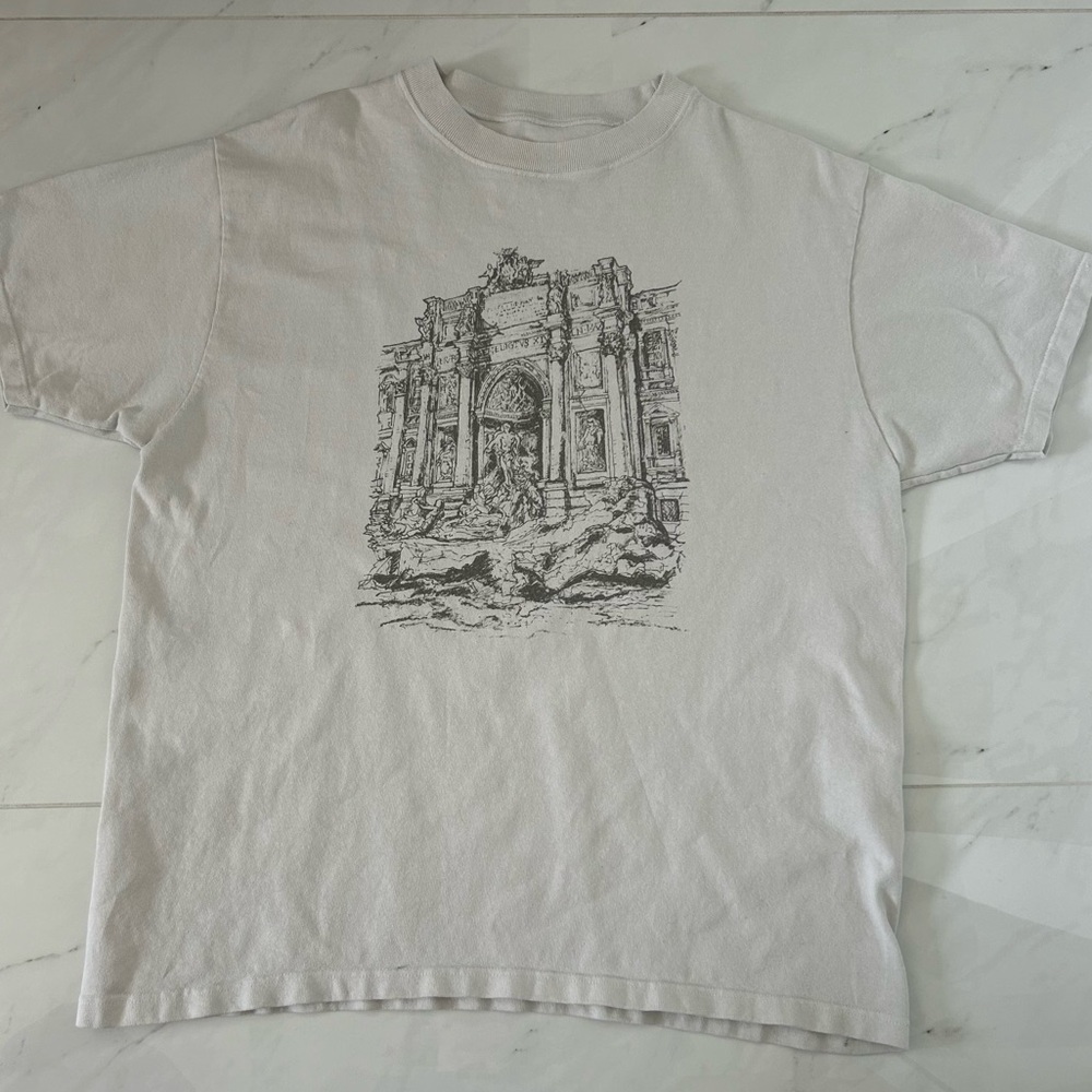 John Galt Trevi Fountain White Oversized T-shirt